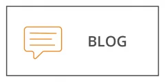Eine einfache Grafik zeigt ein orangefarbenes Chat-Blasen-Symbol mit drei horizontalen Linien neben dem Wort „BLOG“ in fetten, grauen Buchstaben. Das Design ist minimalistisch mit weißem Hintergrund und einem dünnen grauen Rand.