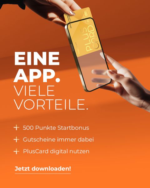 Zwei Smartphones werden nebeneinander gehalten, auf jedem ist eine Person zu sehen, die sich gegenübersteht, als ob sie sich küssen würden. Auf dem linken Telefon ist eine Frau zu sehen, auf dem rechten ein Mann mit Fahrradhelm. Der Text lautet: „Das Beste aus zwei Welten. DAS GEHT APP JETZT!“.